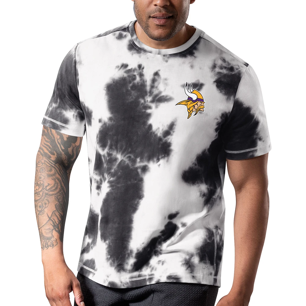 T-shirt MSX by Michael Strahan noir Minnesota Vikings Freestyle Tie-Dye pour homme