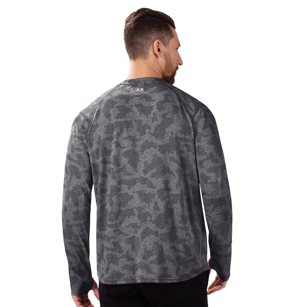 Men's MSX by Michael Strahan Black Minnesota Vikings Performance Camo Long Sleeve T-Shirt
