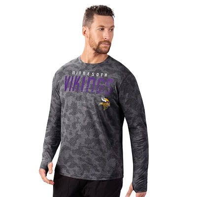 Men's MSX by Michael Strahan Black Minnesota Vikings Performance Camo Long Sleeve T-Shirt