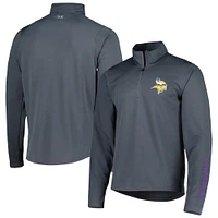 Pull à demi-zip MSX by Michael Strahan pour homme, couleur anthracite, des Vikings du Minnesota
