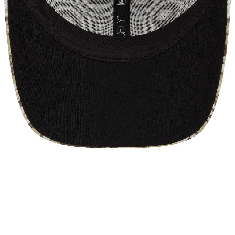 Men's New Era Black/Camo Minnesota Vikings 2021 Salute To Service - Trucker 9FORTY Snapback Adjustable Hat
