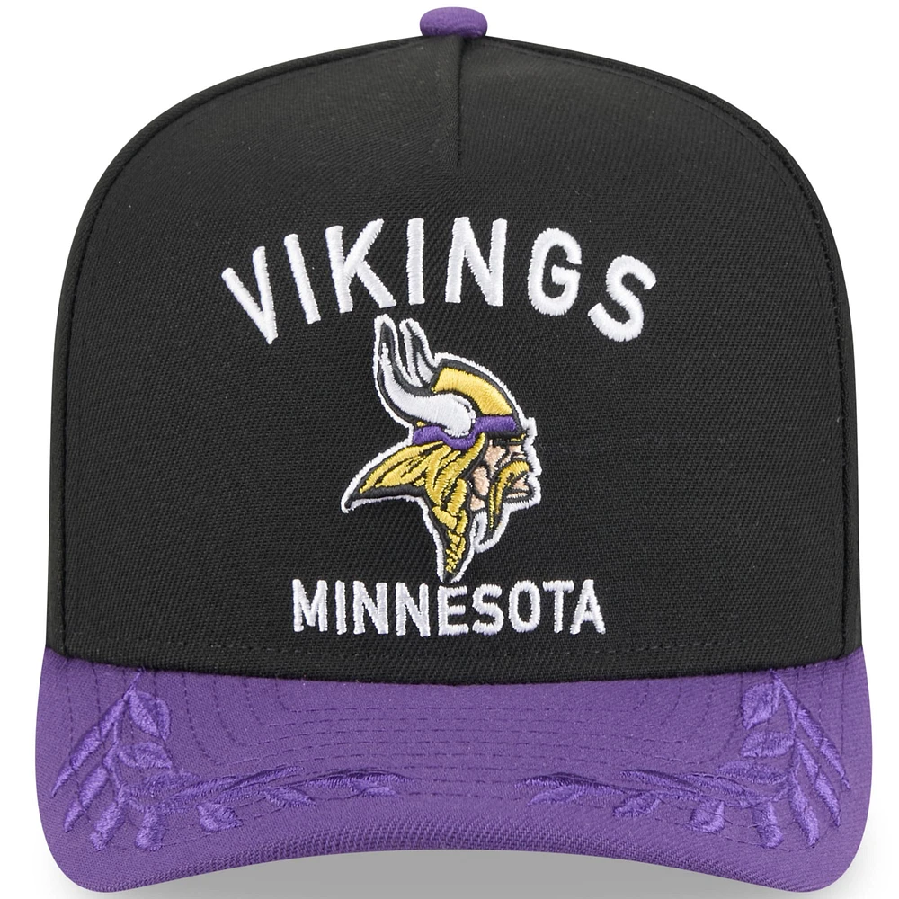 Men's New Era Black/Purple Minnesota Vikings 2025 NFL Draft 9FIFTY A-Frame Snapback Hat