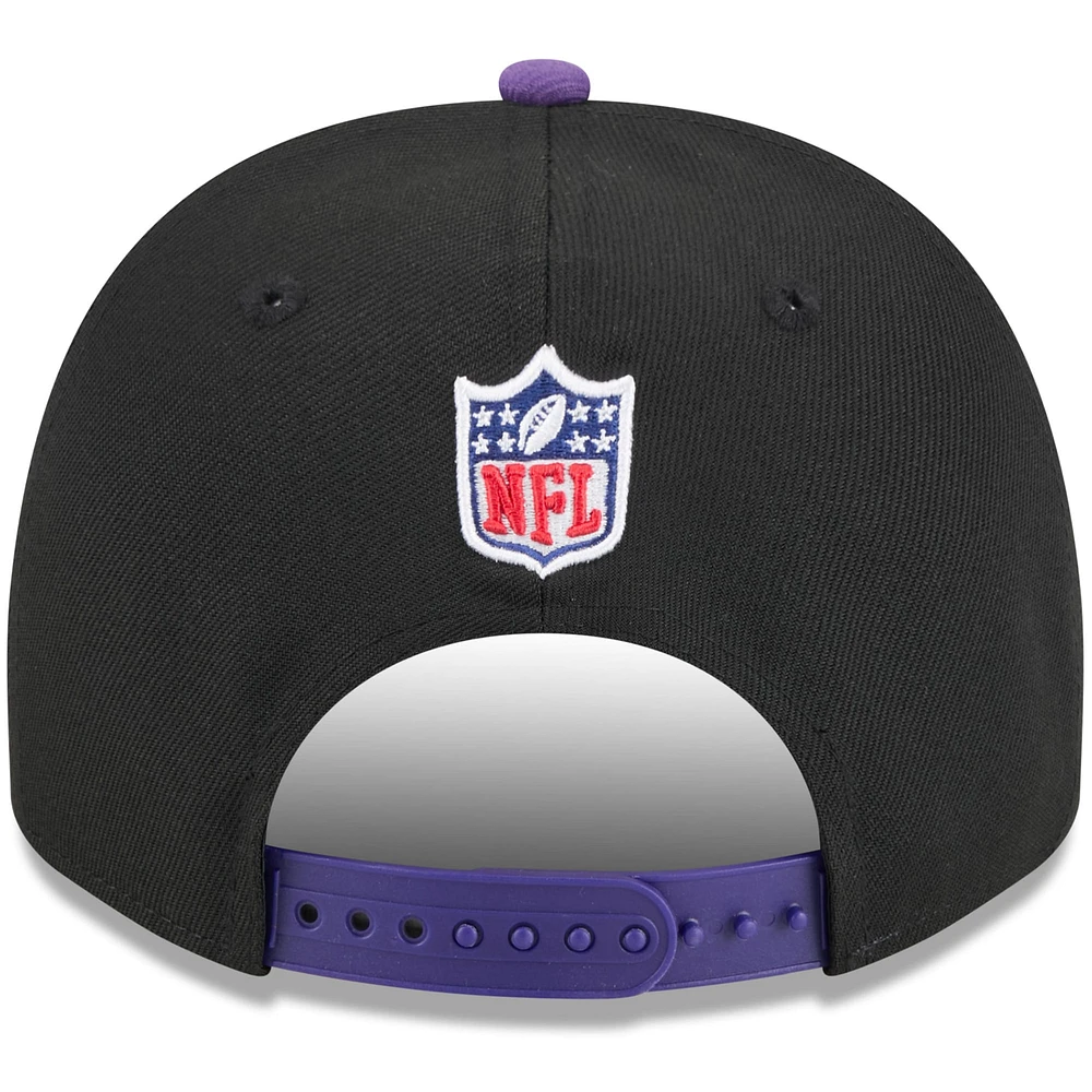 Men's New Era Black/Purple Minnesota Vikings 2025 NFL Draft 9FIFTY A-Frame Snapback Hat