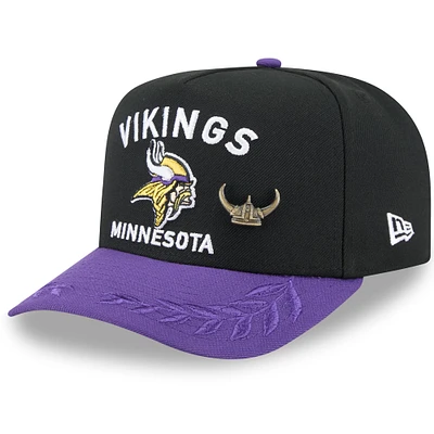 Men's New Era Black/Purple Minnesota Vikings 2025 NFL Draft On Stage A-Frame 59FIFTY Fitted Hat