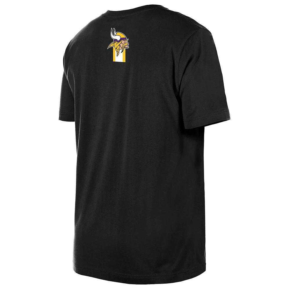 Men's New Era  Black Minnesota Vikings 3rd Down High Density Print T-Shirt