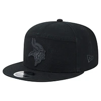 Men's New Era Black Minnesota Vikings Adventure Canvas Split Panel 9FIFTY Snapback Hat