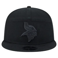 Men's New Era Black Minnesota Vikings Adventure Canvas Split Panel 9FIFTY Snapback Hat