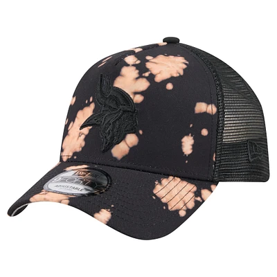 Casquette ajustable New Era noire Minnesota Vikings A-Frame 9FORTY pour homme