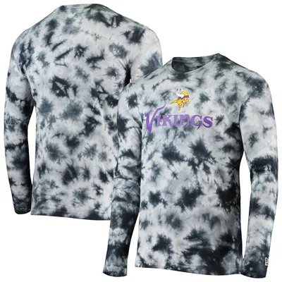 Minnesota Vikings New Era Tie-Dye Long Sleeve T-Shirt - Black