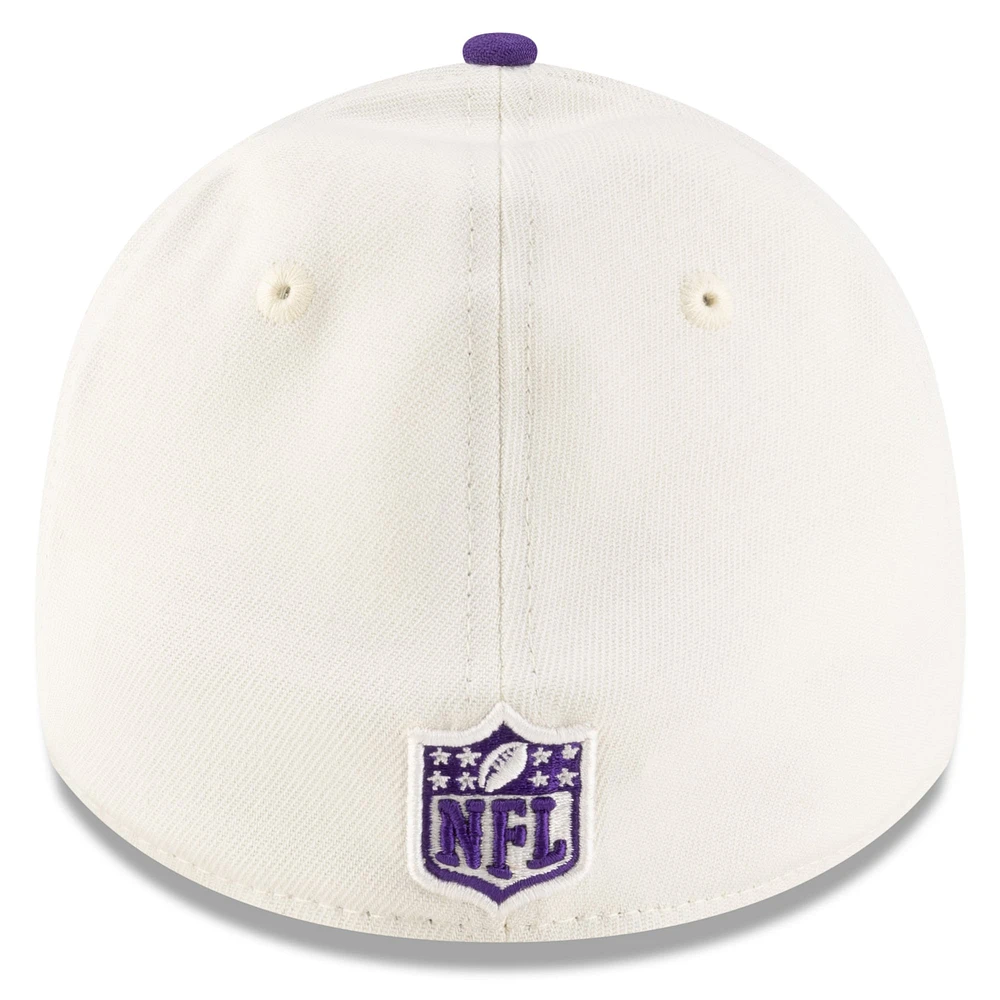 Men's New Era  Cream/Purple Minnesota Vikings 2025 NFL Draft 39THIRTY Flex Hat
