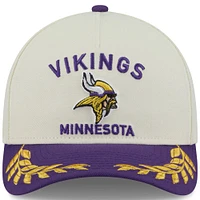 Casquette ajustable New Era 9FORTY A-Frame M-Crown crème/violet pour homme, Minnesota Vikings, draft NFL 2025