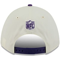 Casquette ajustable New Era 9FORTY A-Frame M-Crown crème/violet pour homme, Minnesota Vikings, draft NFL 2025