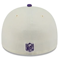 Men's New Era Cream/Purple Minnesota Vikings 2025 NFL Draft A-Frame 59FIFTY Fitted Hat
