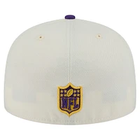 Casquette ajustée Main 59FIFTY des Vikings du Minnesota New Era pour homme, crème/violet