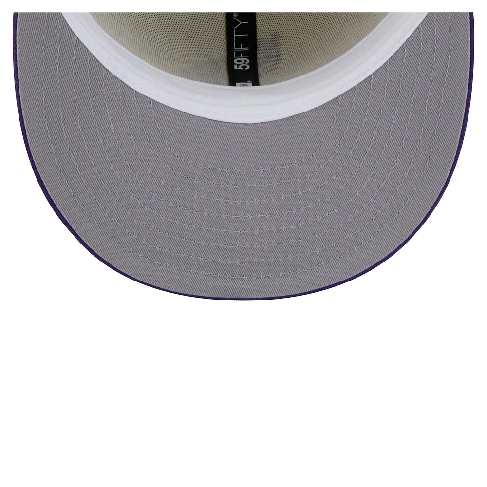 Casquette ajustée Main 59FIFTY des Vikings du Minnesota New Era pour homme, crème/violet