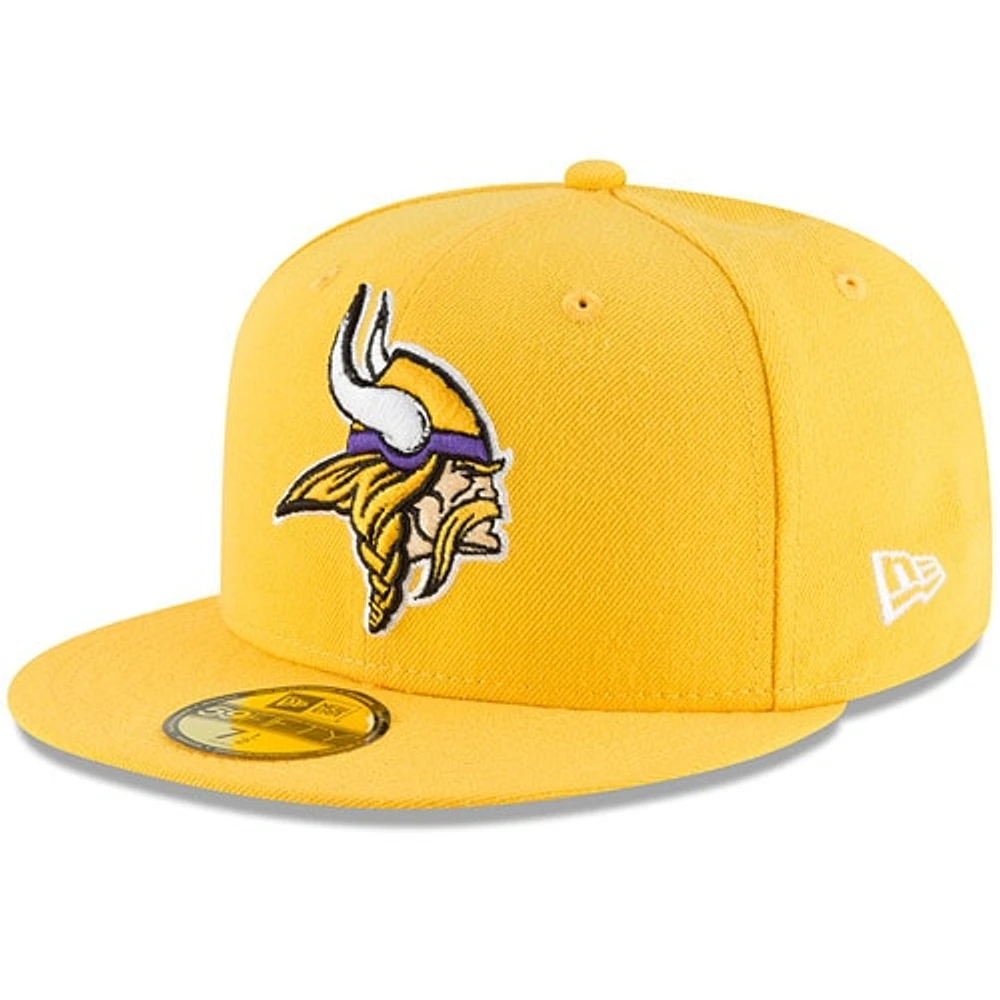 Casquette ajustée 59FIFTY pour homme Minnesota Vikings Omaha New Era dorée