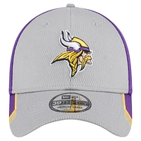 Men's New Era Gray Minnesota Vikings Active Visor Trim 39THIRTY Flex Hat