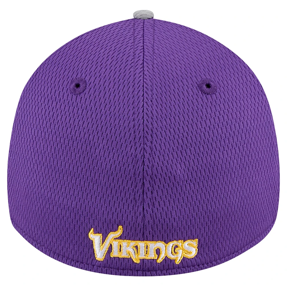 Men's New Era Gray Minnesota Vikings Active Visor Trim 39THIRTY Flex Hat