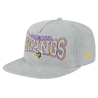 Men's New Era Gray Minnesota Vikings Throwback Corded Golfer Snapback Hat