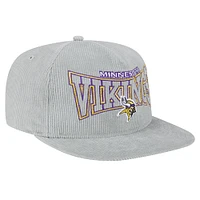 Men's New Era Gray Minnesota Vikings Throwback Corded Golfer Snapback Hat