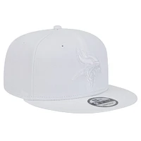 Men's New Era Minnesota Vikings Main White on White 9FIFTY Snapback Hat
