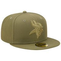 Men's New Era Olive Minnesota Vikings Color Pack 59FIFTY Fitted Hat