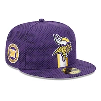 Casquette ajustée 59FIFTY violette des Minnesota Vikings 2024 Sideline New Era pour hommes