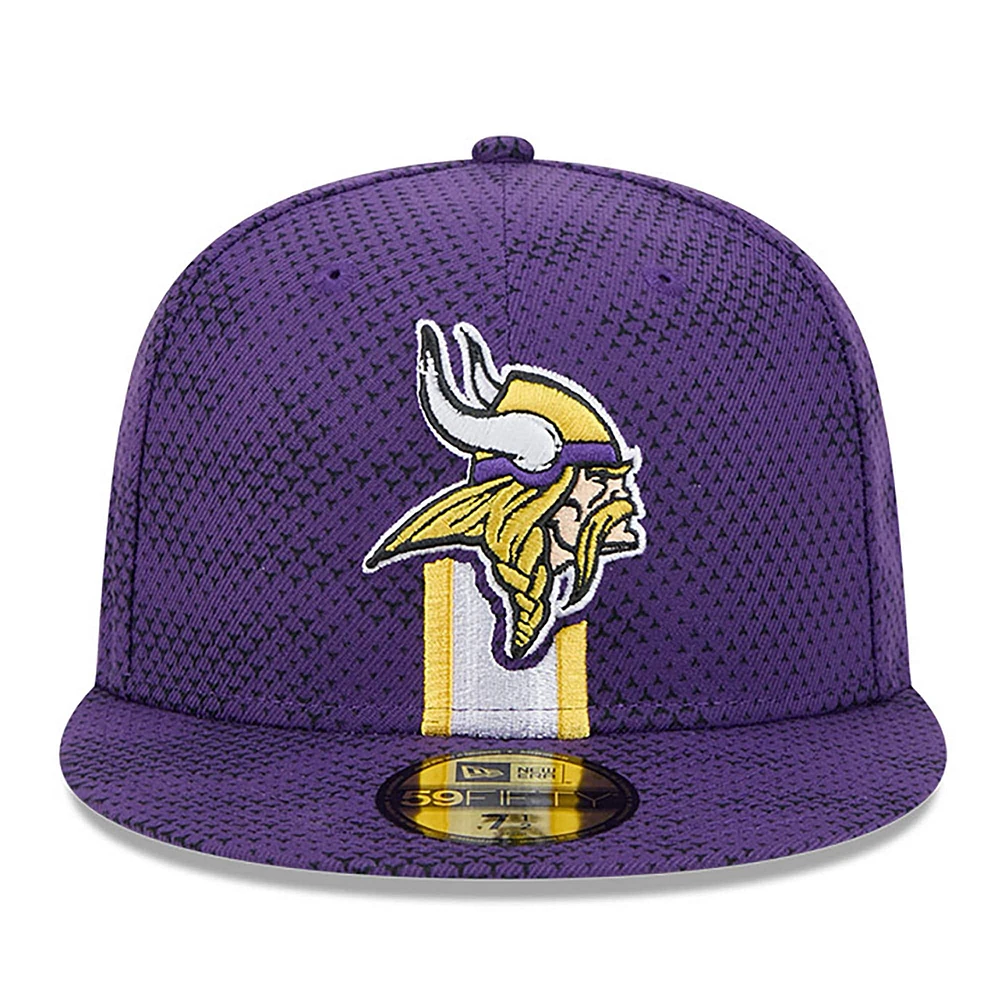 Casquette ajustée 59FIFTY violette des Minnesota Vikings 2024 Sideline New Era pour hommes