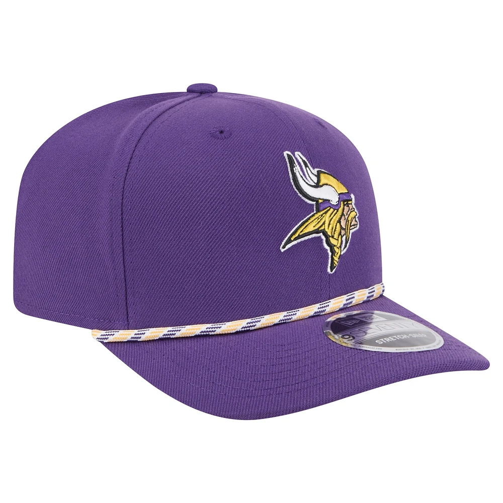 Casquette extensible à boutons-pression New Era 9SEVENTY pour homme, motif Gameday des Vikings du Minnesota, violet