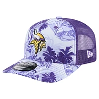 Casquette camionneur ajustable Hula 9SEVENTY violette New Era pour homme des Minnesota Vikings