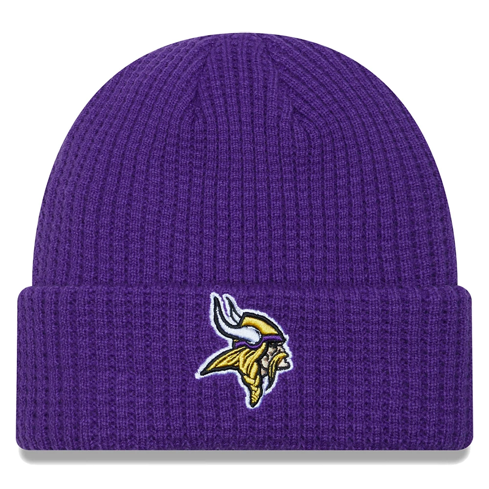 Bonnet en tricot à revers Prime Minnesota Vikings New Era violet pour hommes