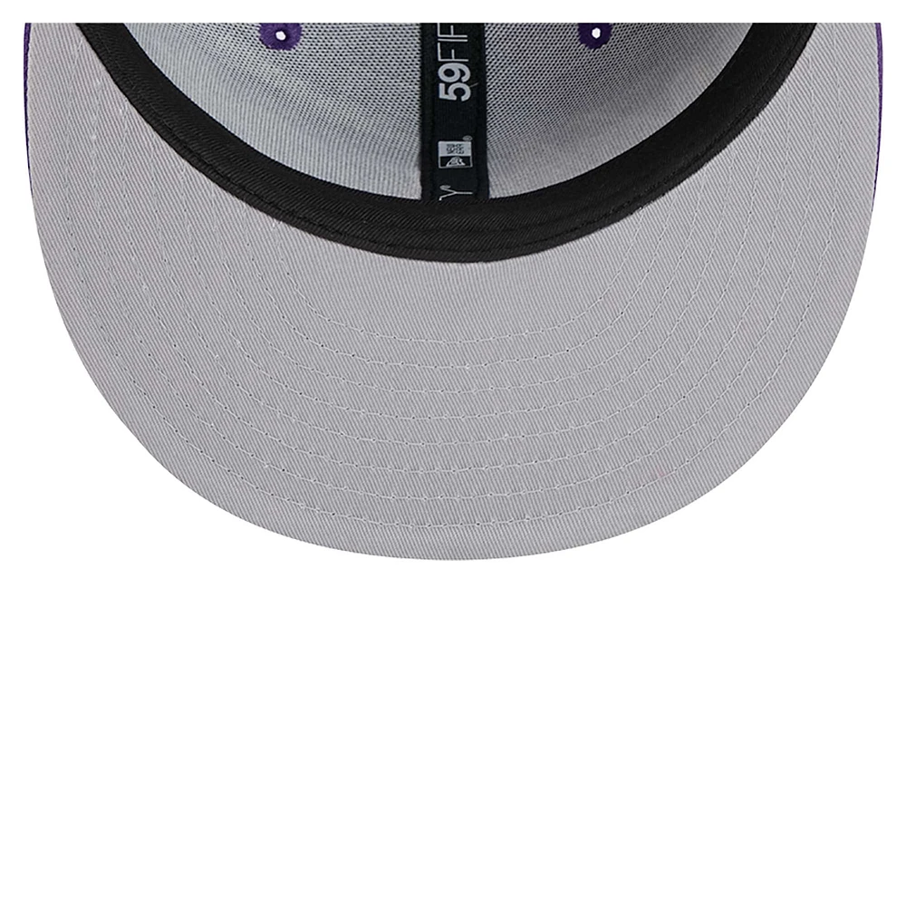 Men's New Era Purple Minnesota Vikings  Script Sided 59FIFTY Fitted Hat