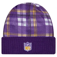 Men's New Era  Purple Minnesota Vikings Sideline Statement Cuffed Knit Hat