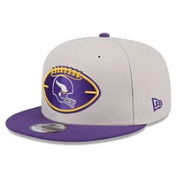 Men's New Era Stone/Purple Minnesota Vikings 2024 Sideline Historic 9FIFTY Snapback Hat