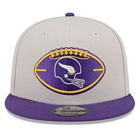 Men's New Era Stone/Purple Minnesota Vikings 2024 Sideline Historic 9FIFTY Snapback Hat