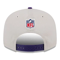 Men's New Era Stone/Purple Minnesota Vikings 2024 Sideline Historic 9FIFTY Snapback Hat