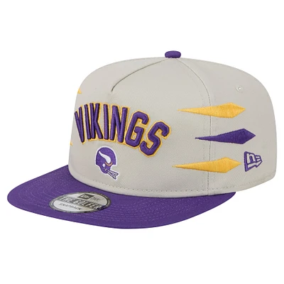 Men's New Era Stone/Purple Minnesota Vikings Athletic Golfer Snapback Hat