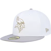 Men's New Era Minnesota Vikings White on White 59FIFTY Fitted Hat