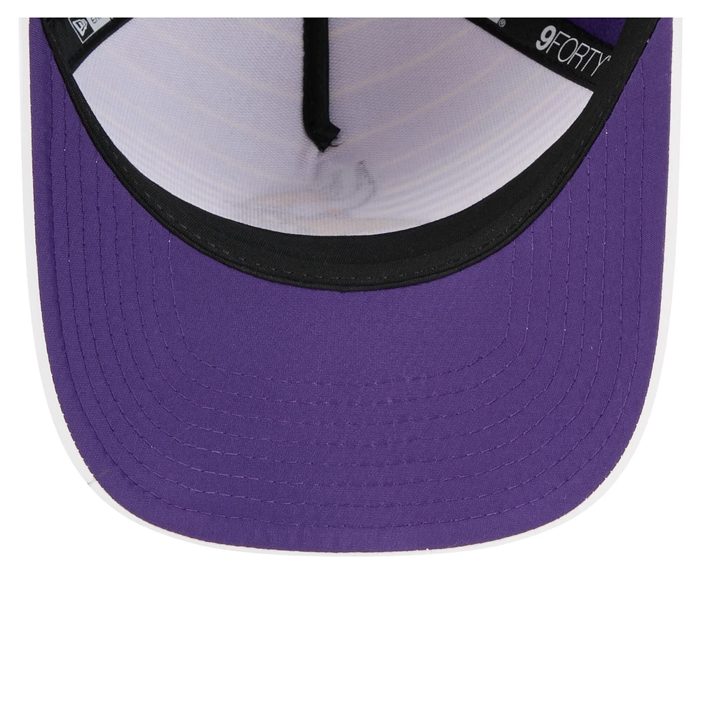 Casquette ajustable New Era blanche/violette pour homme, style A-Frame, style Adventure Gradient 9FORTY M-Crown, Vikings du Minnesota