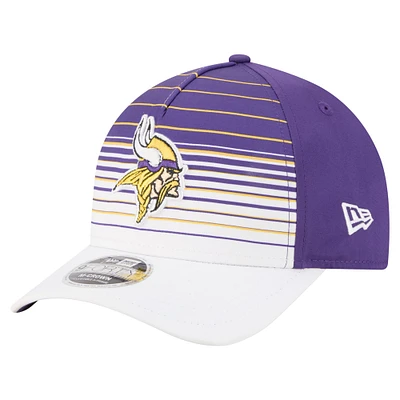 Casquette ajustable New Era blanche/violette pour homme, style A-Frame, style Adventure Gradient 9FORTY M-Crown, Vikings du Minnesota