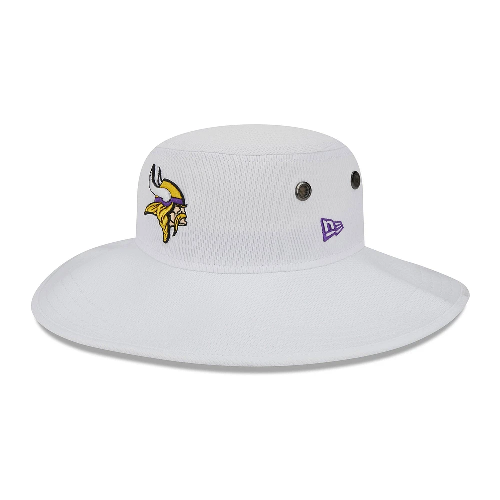 Men's New Era White Minnesota Vikings 2023 NFL Training Camp Panama Bucket Hat