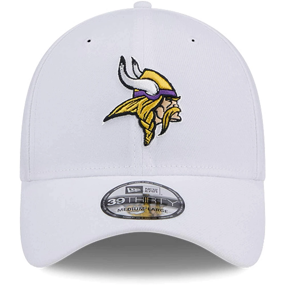 Casquette flexible principale 39THIRTY des Minnesota Vikings New Era pour hommes, blanche