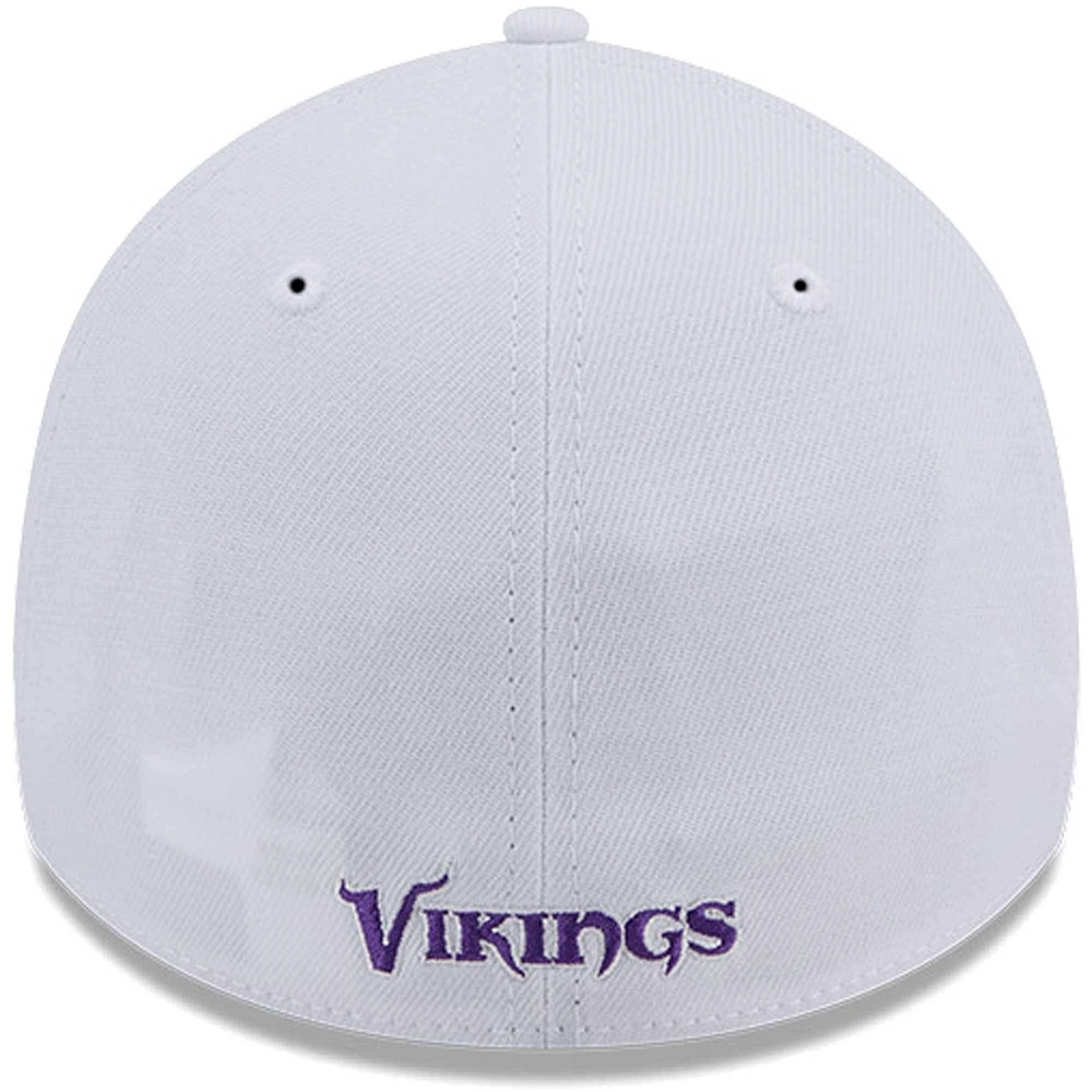Casquette flexible principale 39THIRTY des Minnesota Vikings New Era pour hommes, blanche
