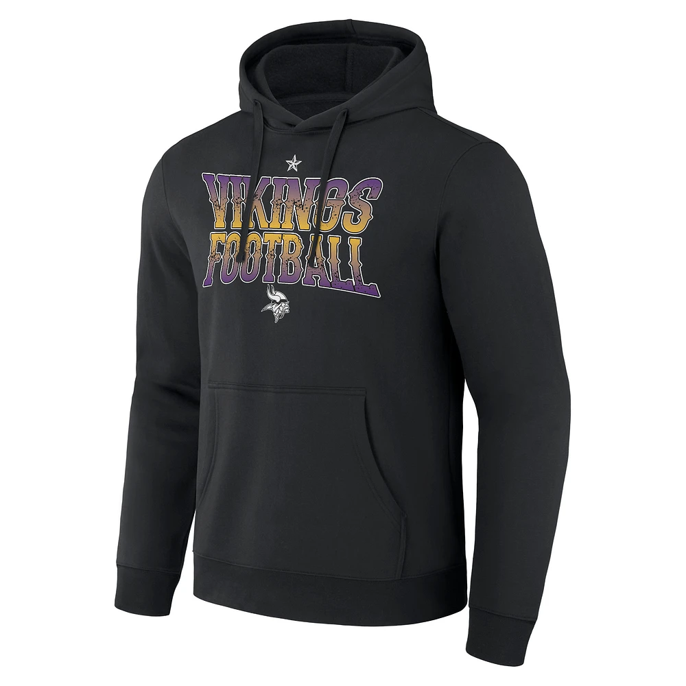 Collection NFL x Darius Rucker pour hommes par Fanatics Noir Minnesota Vikings Rock N' Football Pull à capuche