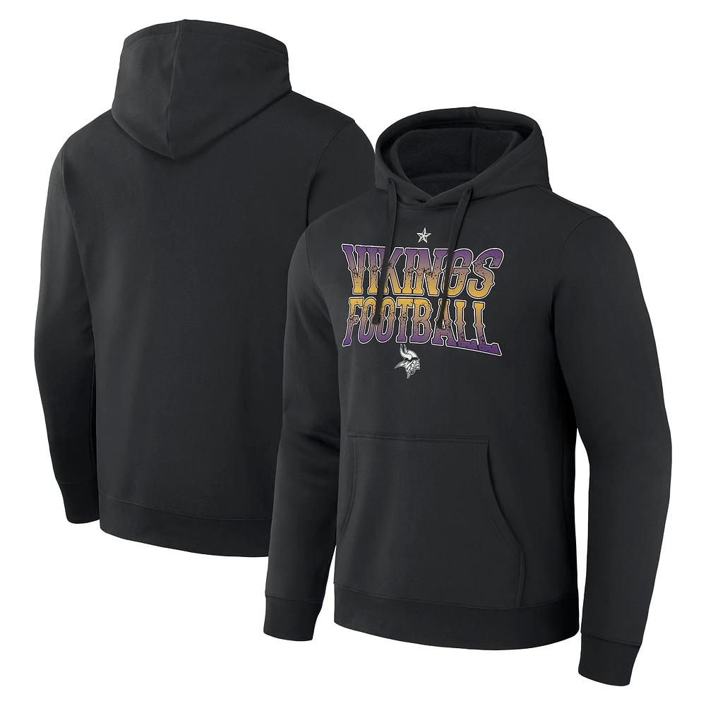 Collection NFL x Darius Rucker pour hommes par Fanatics Noir Minnesota Vikings Rock N' Football Pull à capuche