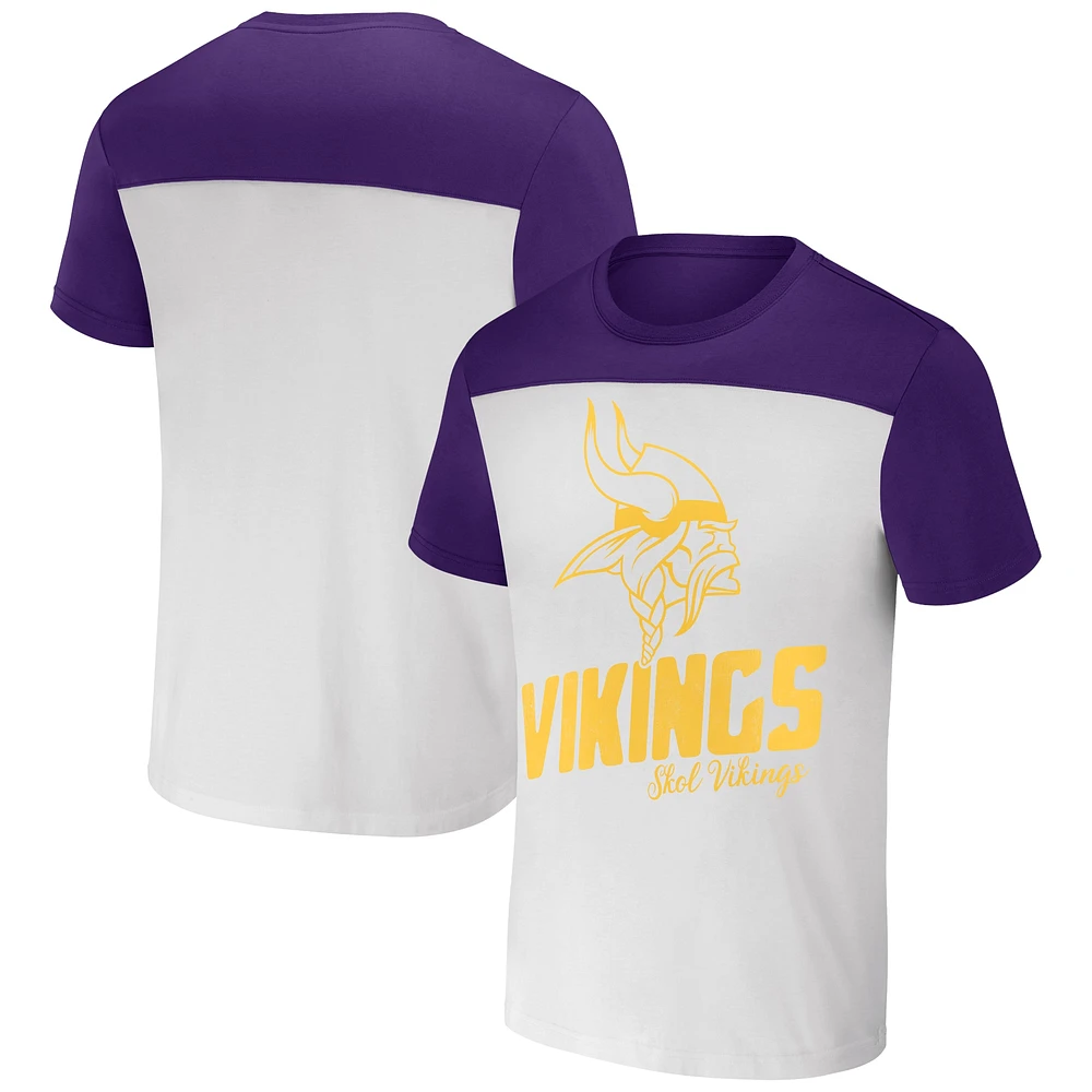 Men's NFL x Darius Rucker Collection by Fanatics Cream Minnesota Vikings Colorblocked T-Shirt