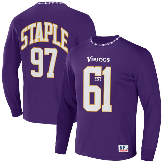 T-shirt violet à manches longues NFL x Staple pour hommes des Vikings du Minnesota Core Team