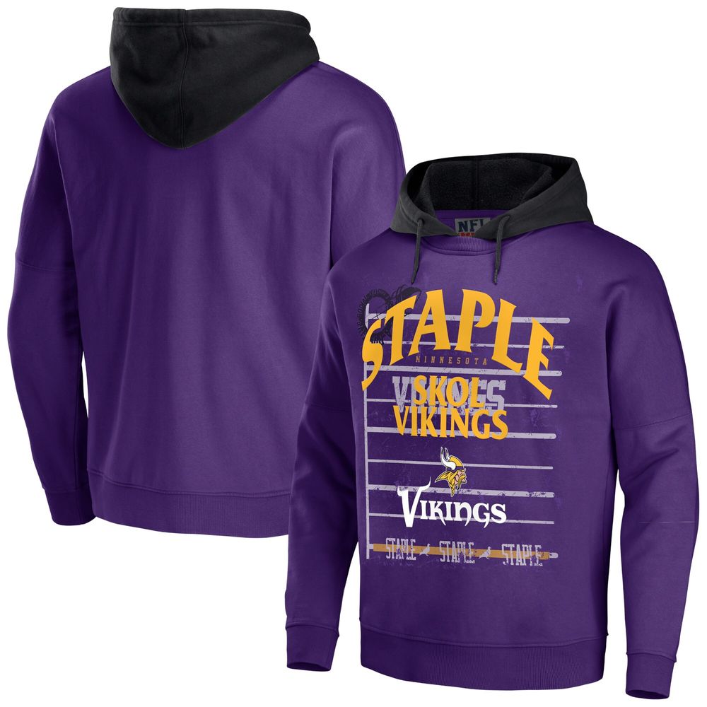 Staple Men's NFL x Staple Purple Minnesota Vikings Throwback Vintage Wash  Pullover Hoodie