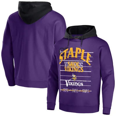 Minnesota Vikings NFL x Staple Throwback Vintage Wash Pullover Hoodie - Purple