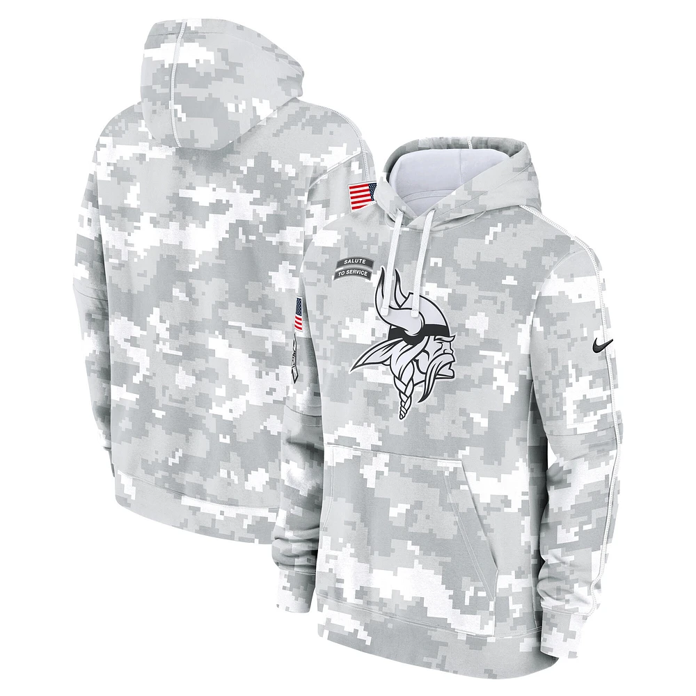 Men's Nike Arctic Camo Minnesota Vikings 2024 Salute to Service Club Fleece Pullover Hoodie